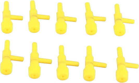 10Pcs Plastic Aquarium Airflow Control Valve Fish 3 Way Airpump Control Regulator Valves Air Pump Accessories(Yellow)