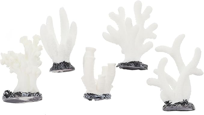 NOLITOY 5pcs Artificial Aquarium Coral Ornament, Simulated Coral Faux Fish Tank Plants Decorations for Landscaping Accessories Tabletop Decor