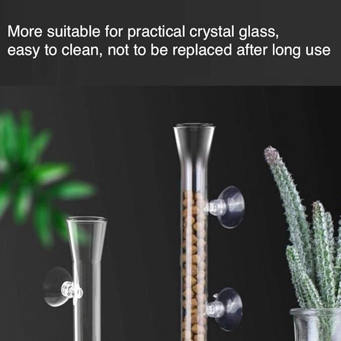 Shrimp Feeding Tube and Dish,Clear Crystal Glass Shrimp Feeder Tube Tray for Fish Tank Aquarium Shrimp