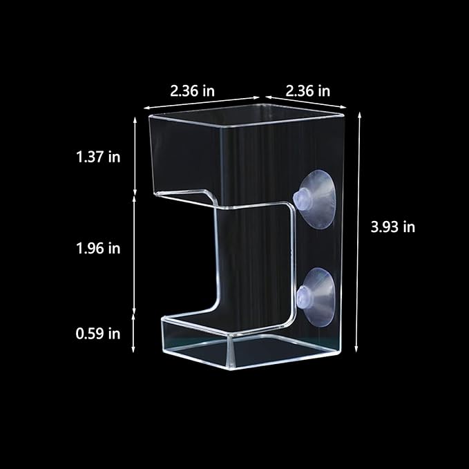 Square Fish Feeder Box No Mess Aquarium Food Catcher Tank Accessories Feeding Tube Holder for Betta Fish Blood Worm Food Box for Turtle Tank and Aquarium Feeding Control