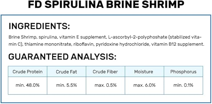 Hikari Bio-Pure Freeze Dried Spirulina Brine Shrimp Cubes for Pets, 1.76-Ounce