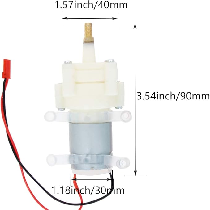 Heyiarbeit 5-12V Electric Diaphragm Pump Water Pumps Self Priming 1.5-2L/Min DC Diaphragm Pump 5mm+JST for Tea Machine Aquarium Water Cooling Fish Tank 1PCS