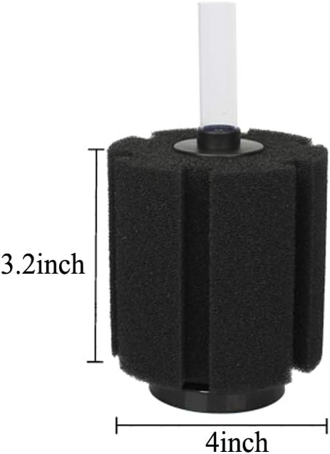 ALEGI Aquarium Sponge Filter for 20 Gallon Fish Tank, Betta, Nano, Shrimp, Fry, Biochemical Filter with Airline Tubing, Check Valves, Suction Cups