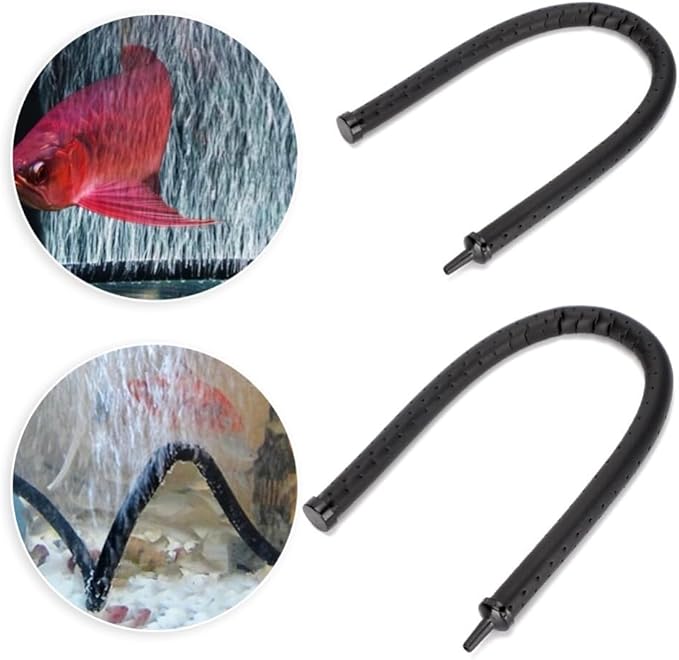 2Pcs 11.81 Inch Aquarium Air Stone Bubble Bars Flexible Design with Leak-Proof Connection PE Oxygen Diffuser for Fish Tank Aeration