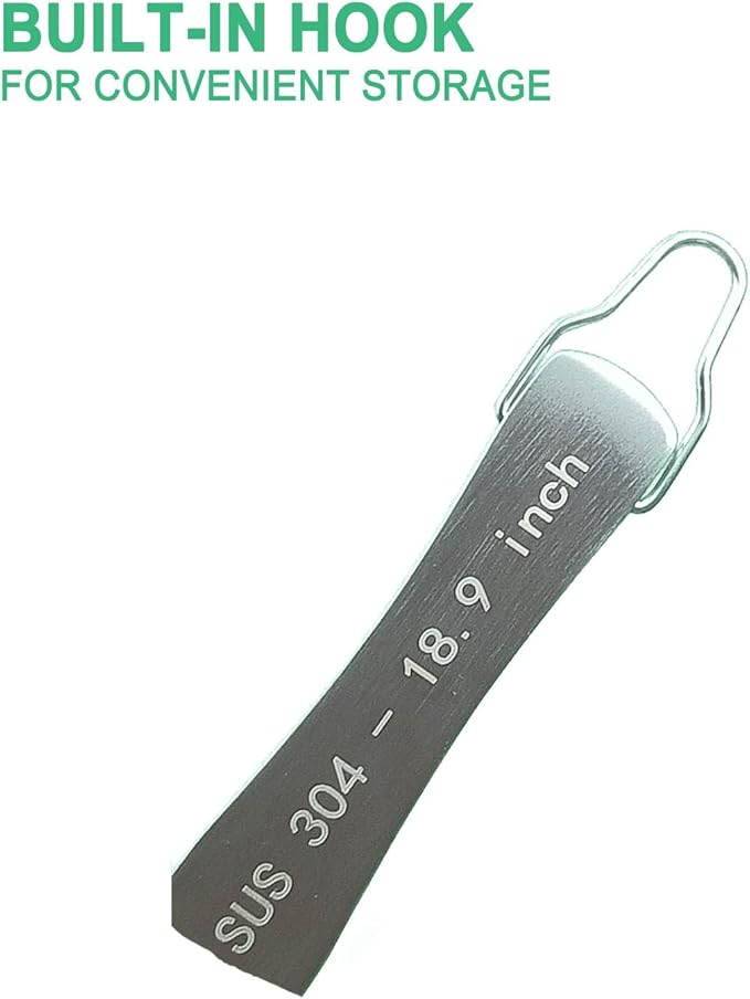 18.9 inch Aquarium Tweezers with Hanger, Extra Long Feeding Tongs, Stainless Steel Large Aquascape Tools for Fish Tank, Terrarium, Aquascaping, Reptile Snake (Curved)