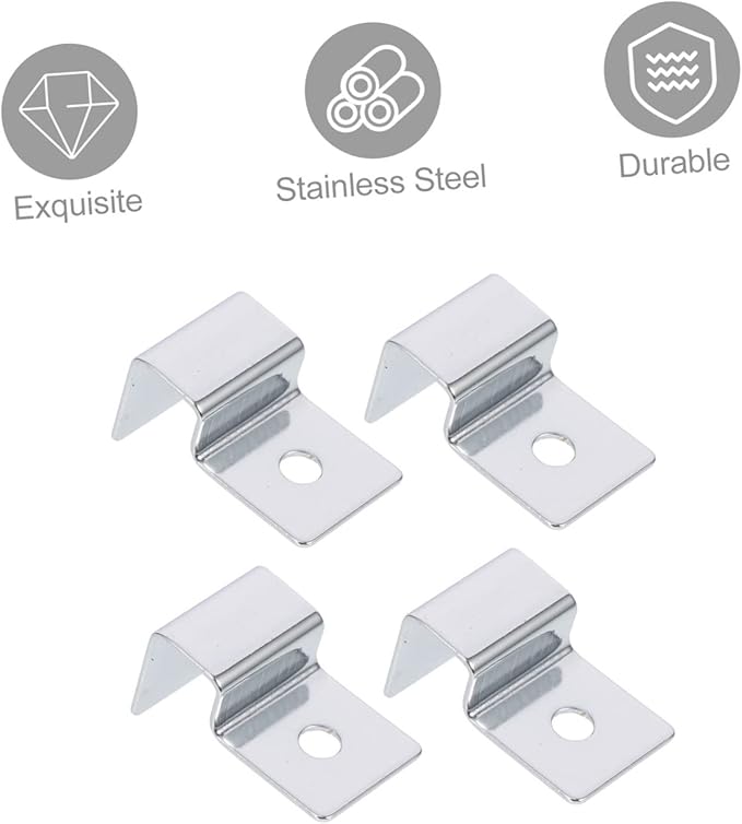 4pcs Support Frame Fish Tank Bracket Fish Tank Lid Holder Support Aquariums Glass Cover Clip Fish Tanks Fish Tank Glass Cover Clip Glass Holder Stainless Steel Equipment Frameless