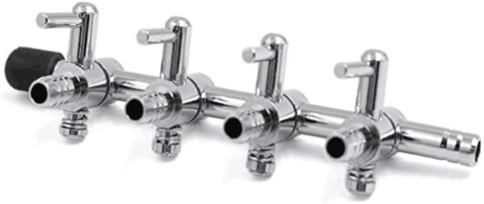 2Pcs 4-Way Air Flow Control Lever Valve with Airline Tubing Connector for Aquarium