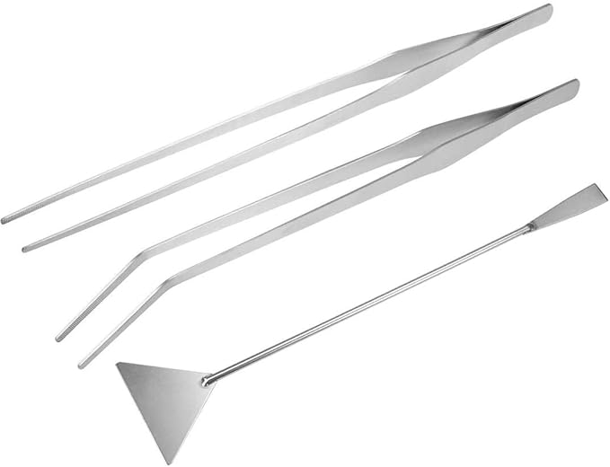 Utoolmart Aquarium Tank Aquatic Plant Tools Sets, 3 in 1 Anti-Rust Aquatic Plant Aquascaping Tool, Stainless Steel Aquarium Tweezers(15-inch) and Scrapers, for Fish Starter Kits & Aquariums Tank