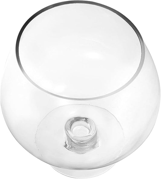 Transparent Glass Fish Bowl Vase, Multi-Function Betta Tank, Desktop Goldfish Aquarium, Hydroponic Plant Pot, Wine Glass Shape, Home Office Decor