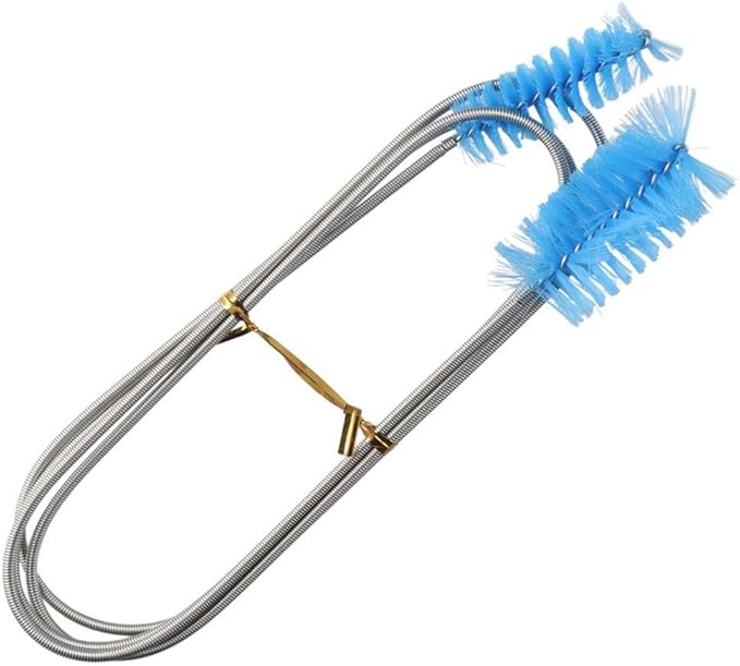 Aquarium Filter Hose Brush Extra-Long Flexible Blue Tube Cleaning Brush Stainless Steel Feeding Tube Brush Fish Tank
