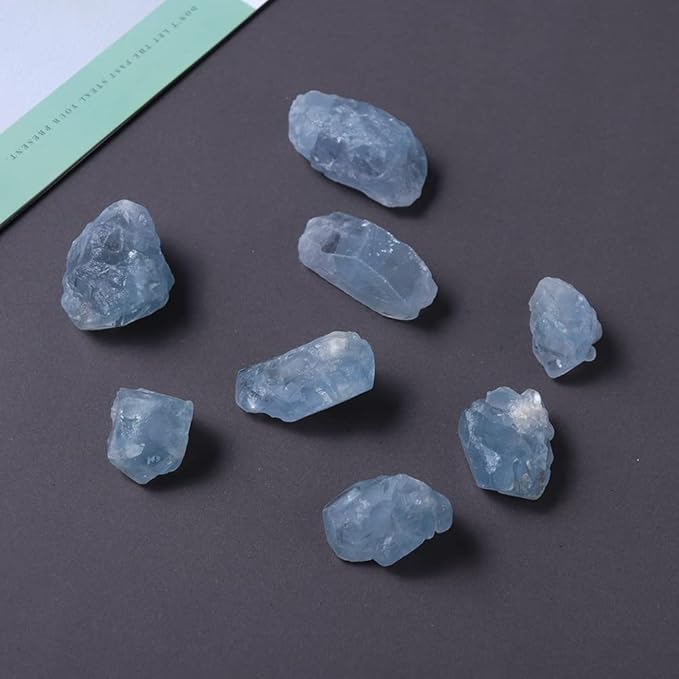 50g/Bag Natural Crystal Stone Blue Celestite Tumbled Chips Crushed Stone Healing Jewelry Making Home Decor Or Fish Tank Stone (Size : 50g)