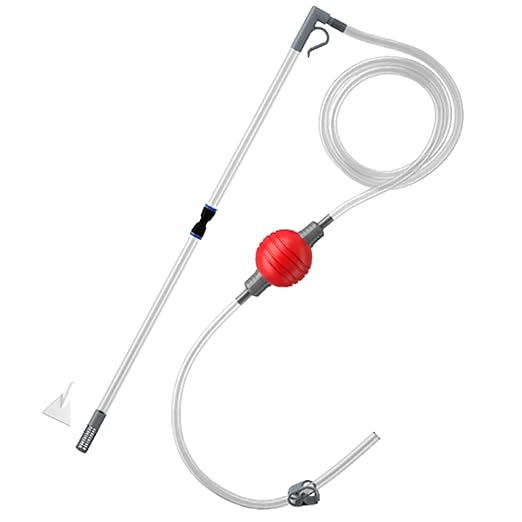 7.2ft Manual Adjustable Fish Tank Cleaner Air Bag Valve Hot Tub Vacuum Gravel Sand Cleaning Aquarium Vacuum with Flexible Hose & Wand for Pool Grass Debris