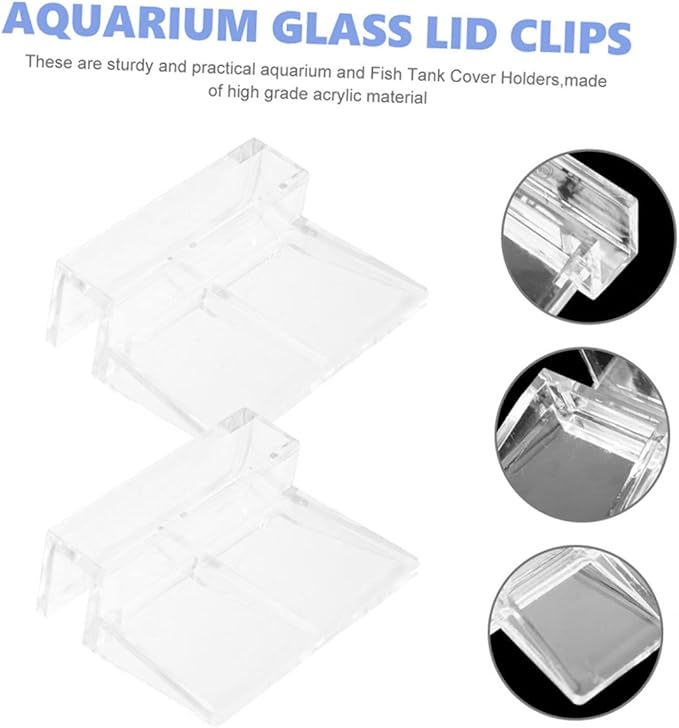 BESPORTBLE 32pcs Acrylic Aquarium Lid Clips Fish Tank Cover Bracket Easy Install Rimless Tank Support High Strength Clips for Fish Aesthetic