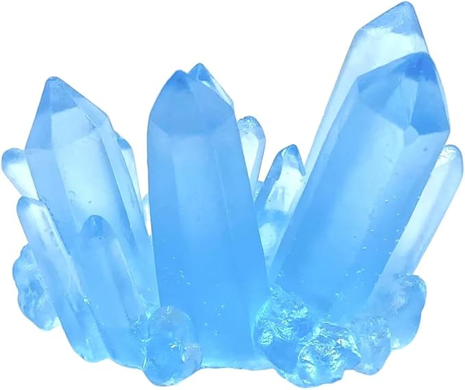 Small Fish Tank Decor Artificial Crystals Aquarium Betta Fish Tank Decorations Mini Crystal Ornaments Resin Accessories (Light Blue)