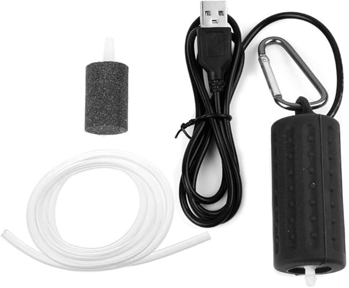 Ochine Aquarium Air Pump Portable Ultra Quiet Aquarium Air Pumps Mini USB Oxygen Fish Air Pump Hydroponic Oxygen Mute Energy Saving Supplies with Accessories for Fish Tank