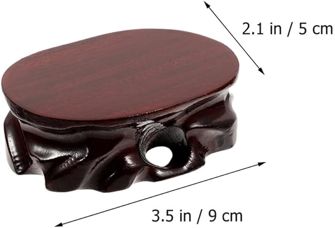 Uonlytech 2pcs Vase Crafts Stable Chinese Table Furniture Figurine for Flower Bases Riser Lamp Home Pot Office Stand Wooden Oval Decoration Wood Base Teapot Aquarium Oriental Statue Display