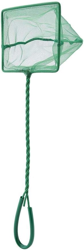 Aquarium Net,Fish Landing Net, Aquarium Fish Net Long Handle Aquarium Fish Fishing Net Portable Green Fishbowl Fishing Landing Net Floating Objects Clean Tools(6 inch)