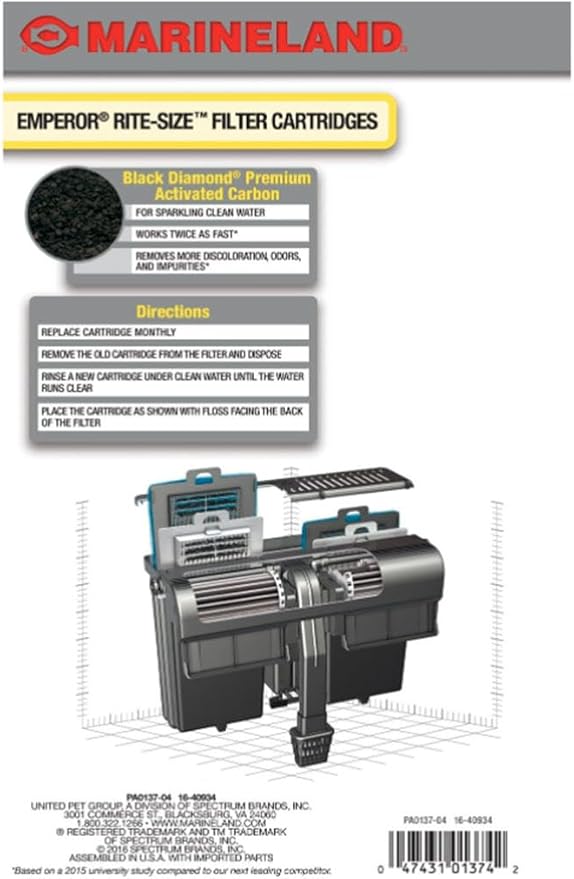Marineland Rite-Size Cartridge E -12 Total Cartridges (3 Packs with 4 per Pack)