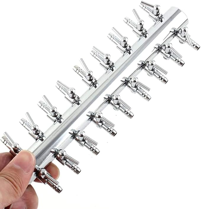 Aquarium Air Valve 18 Way Inline Manifold Air Flow Pump Tubing Splitter Lever Control Valve