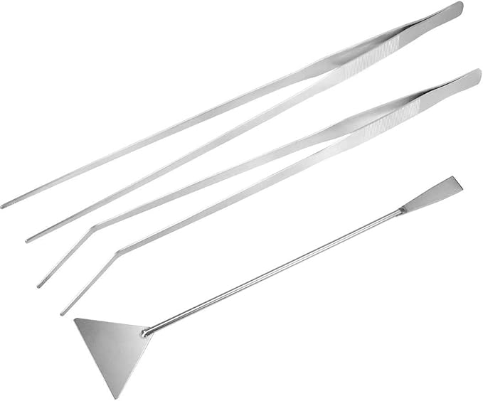 Utoolmart Aquarium Tank Aquatic Plant Tools Sets, 3 in 1 Anti-Rust Aquatic Plant Aquascaping Tool, Stainless Steel Aquarium Tweezers(19-inch) and Scrapers, for Fish Starter Kits & Aquariums Tank