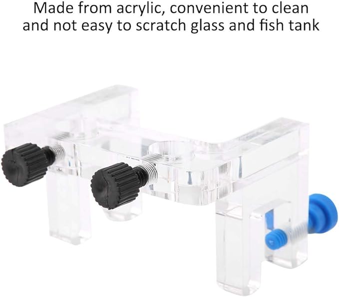 Cyrank Aquarium Water Pipe Holder, Acrylic Fish Jar Aquarium Probe Hose Holder Water Tube Clamp Fixed Clip Outflow Inflow Pipe