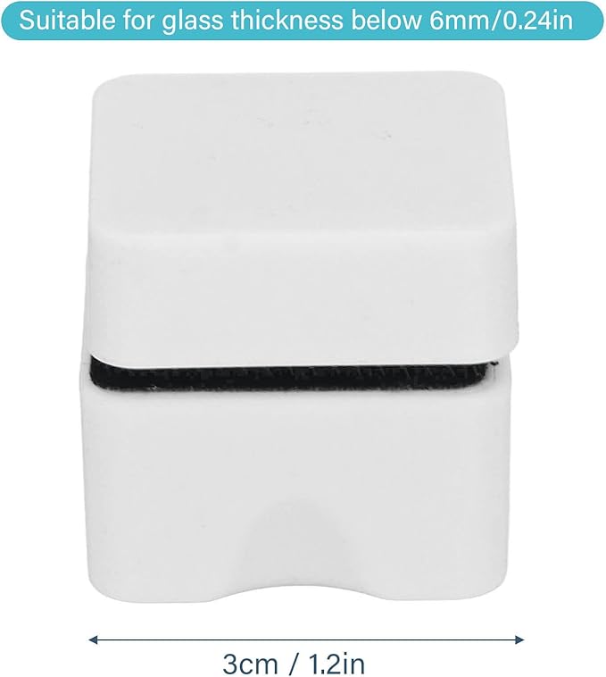 Zerodis Aquarium Scraper, Aquarium Magnetic Brush Scratch Mini Fish Glass Cleaner for Removal Floating Clean Brush Glass Cleaner Scrubber (S)