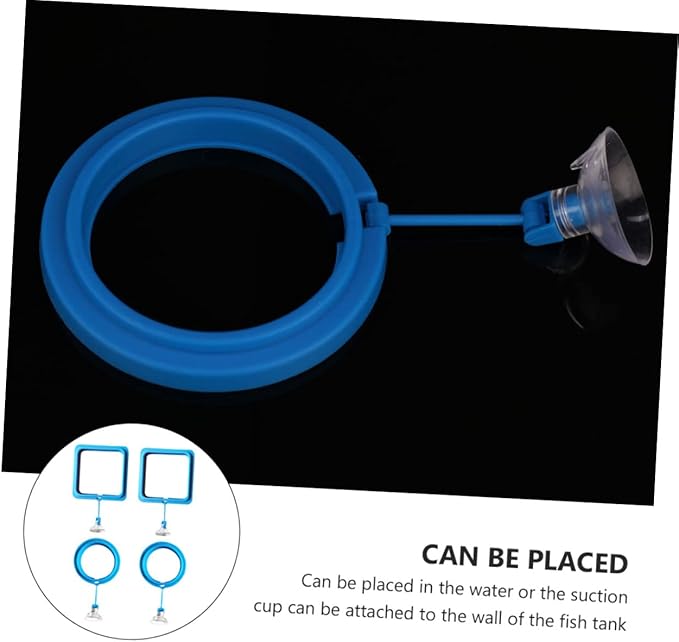 YARNOW 4pcs Automatic Fish Feeder Feeding Ring High Buoyancy Easy to Clean Wall Mountable Fashion Design