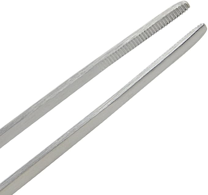 Straight and Bend Stainless Steel Super Thick Tweezers Set,Pliers Aquarium Tool Fish Tank Aquatic Plants Forceps Clip (10.5")