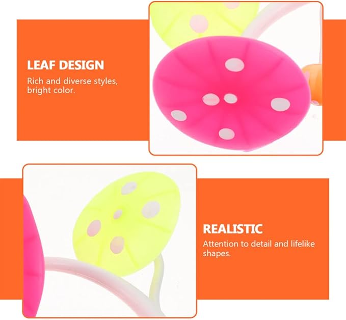 PATKAW 2Pcs Betta Fish Leaf Pad Silicone Hammock Habitat with Suction Cup Aquarium Plants Mushroom Decor for Betta Spawning Grounds Breeding Resting Bed