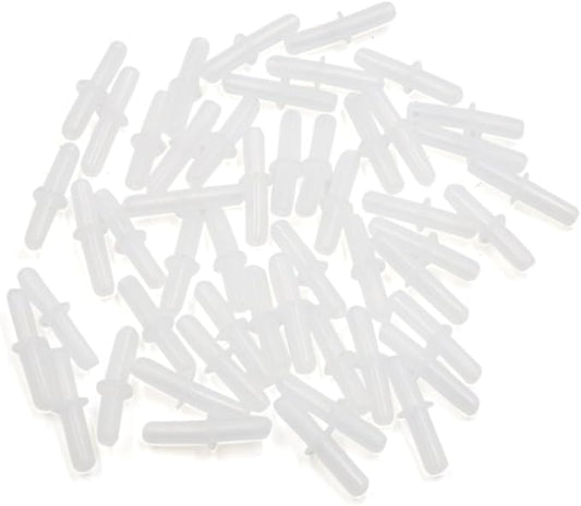 uxcell 50pcs Clear Palstic Straight Airline Tubing Connector for Aquarium Tank