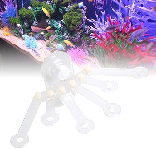 Pssopp Acrylic Aquarium Rack, Transparent Fish Bracket Holder Frag Plugs Rack Live Fish Suction Cup Stand with Six Claw