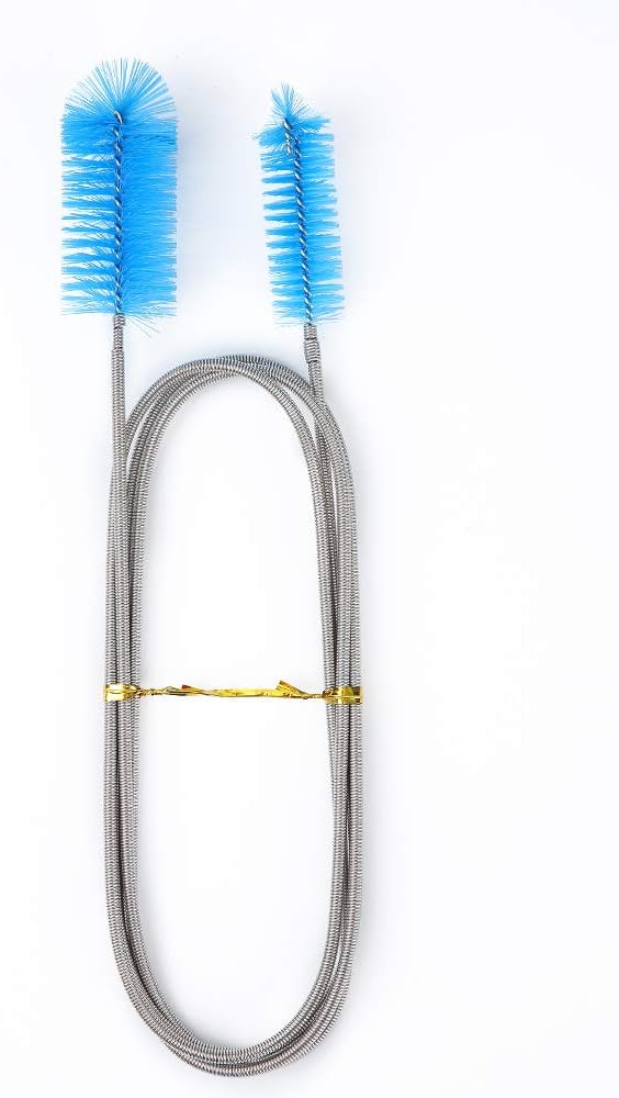Aquarium Filter Brush Set Flexible Double Ended Bristles Hose Cleaner with Stainless Steel Long Tube Cleaning Brush and 10 Pcs Different Sizes Bristles Brushes for Fish Tank for Home Kitchen