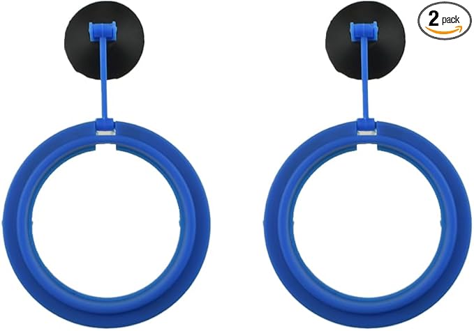 2Pcs Fish Feeding Rings Blue Round Floating Food Feeder Circle with Suction Cup for Fishes Tank Aquarium Turtle Betta Goldfish Small Fish Feeding Accessories Floating Plant Duckweed Ring