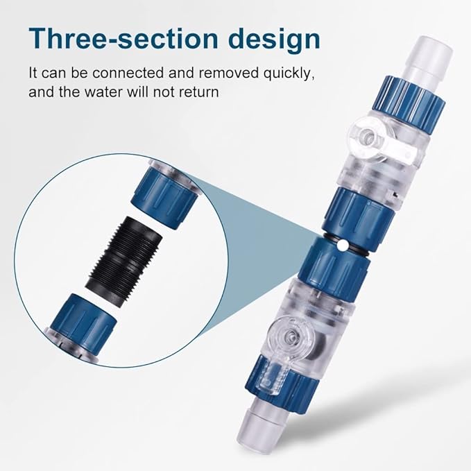 MiOYOOW Aquarium Hose Valve, Fish Tank Hose Connector Fishbowl Water Flow Control Valve with Quick Release Handle for Aquariums Fish Tanks