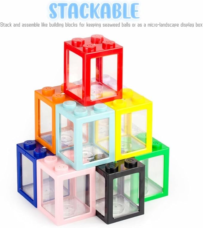 Mini Sea Monkey Tank, Small Shrimp Tank Stackable Mini Aquariums for Fairy Shrimp Eggs Moss Balls, 0.25 Gallon Temporary Betta Fish Tank Ant Feeding Case Mini Reptile Tank