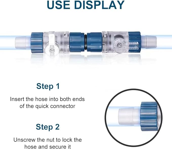 MiOYOOW Aquarium Hose Valve, Fish Tank Hose Connector Fishbowl Water Flow Control Valve with Quick Release Handle for Aquariums Fish Tanks