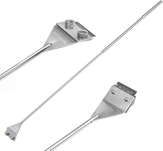 HOTOOLME Aquarium Scraper, 25.6" Stainless Steel Scraper Cleaning Razor with 10 Blades for Glass Aquarium Fish Tank