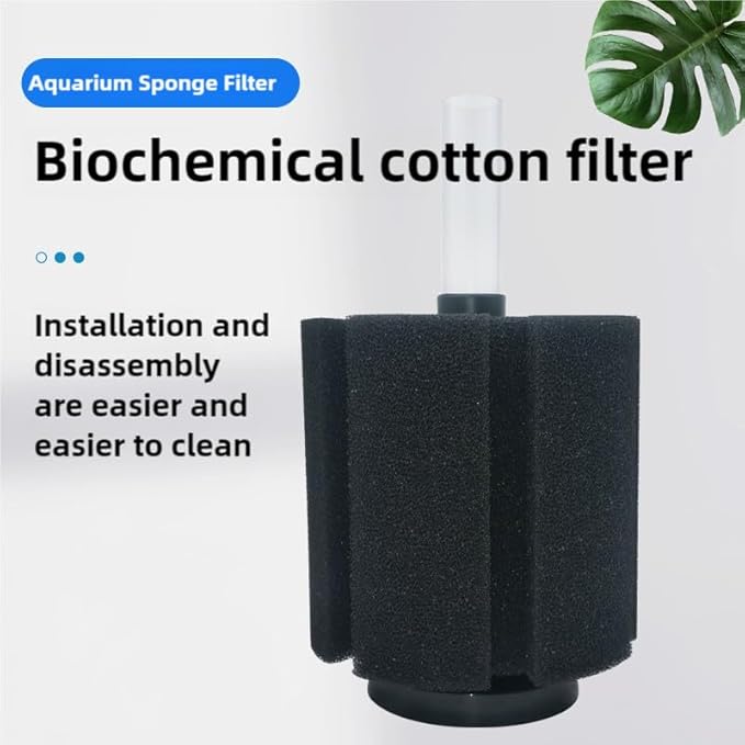 Aquarium Sponge Filter Fish Tank bio Biochemical Betta Shrimp Nano Filter with Airline Tubing (M up to 20Gal 2 Pcs)