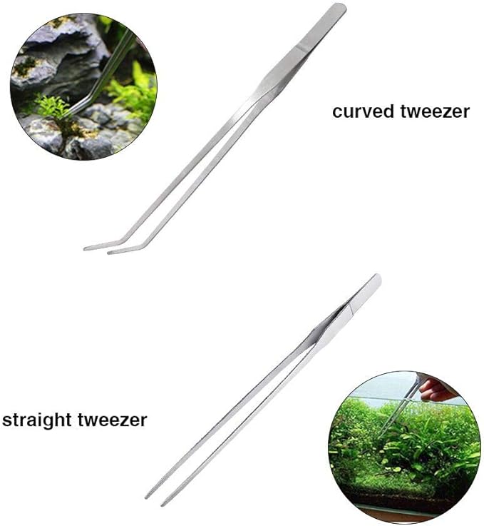 Aquascaping Tools 5 in 1 Kit Aquarium Scissors Plant Tools Curved & Straight Scissor Tweezers Spatula Stainless Steel Anti Rust Aquascape Tools for Fish Tank