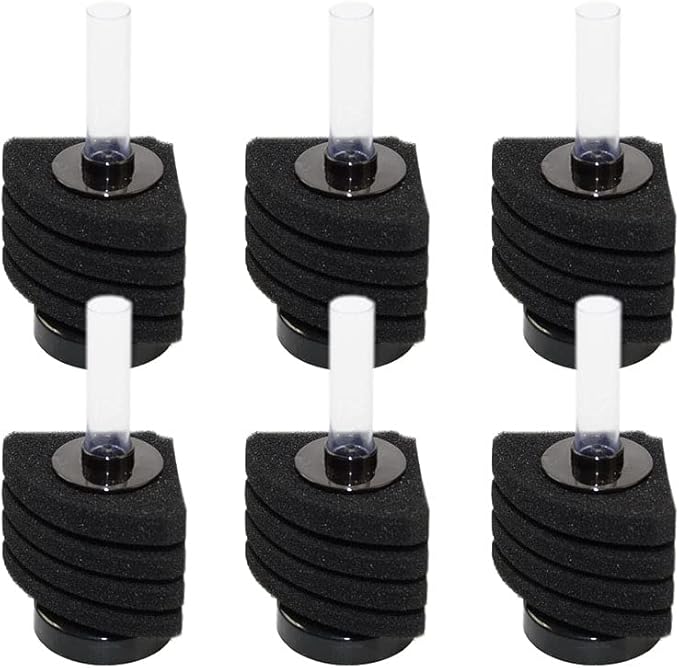CNZ XY-2890 Corner Filter Air Driven Bio Sponge Up to 15 gallons, 6-Pack