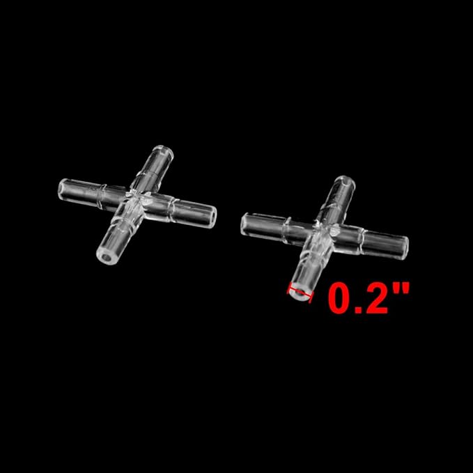 uxcell Plastic Universal Fish Tank Aquarium 4 Ways Cross Design Air Valves Splitter 20 Pcs Clear
