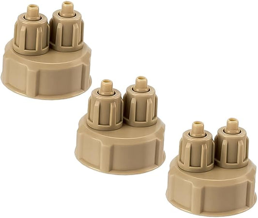 DIY Bottle Cap Set of 3 for Aquarium Co2 Reactor Light Brown Abs Carbon Dioxide Diffuser Portable and Replaceable Aquarium Equipment