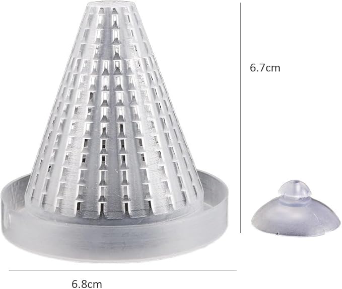 Leadigol 4PCS Aquarium Fish Food Basket Cone Feeder,Feeding Cone Cup Plant Cup Plastic Fish Feeder with Sucker for Aquarium