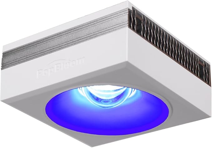 PopBloom RL90 WiFi Reef LED Light, 100W Reef Aquarium Lighting for Marine SPS LPS Corals Saltwater Fish Tanks, Enhanced Violet and Blue Spectrum, APP Fully Programmable (White, with Hang kit)