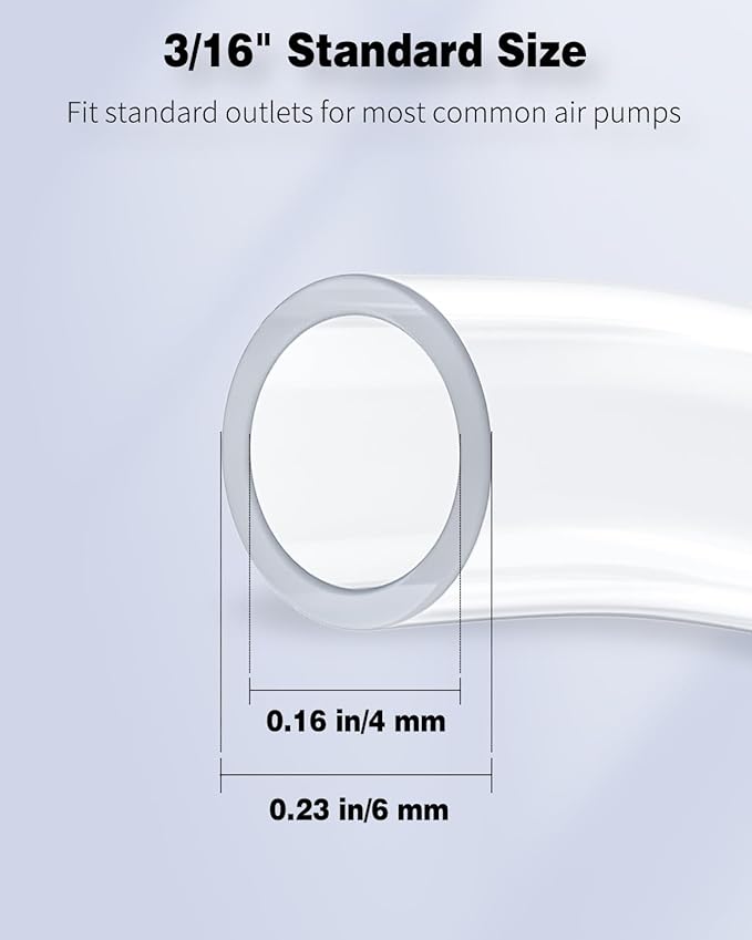 Pawfly Aquarium Airline Tubing 26 Feet Standard 3/16" Tubing for Fish Tank Air Pump Flexible Kink-Resistant Pure PVC Hose for Aquarium Garden Terrarium Pond
