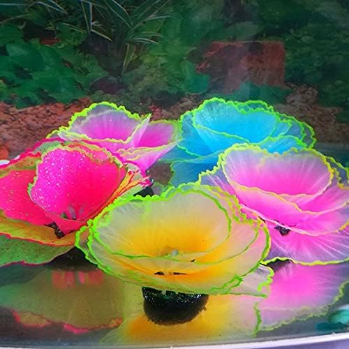 Norgail Aquarium Fish Tank Ornament Glowing Silicone Aquarium Ornaments Artificial Simulation Strip Coral Plant Decorations Landscape Purpie 1Pcs 2.75’’x3.5’’