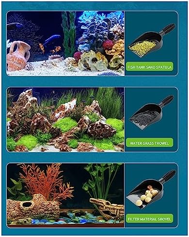 Pssopp Aquarium Sand for, Multifunctional Fish Pet Sand Shovel, Detachable PVC Cleaning Tool with Strainer Design, for Fish Tank Sand Shovel, Pet Litter Shovel