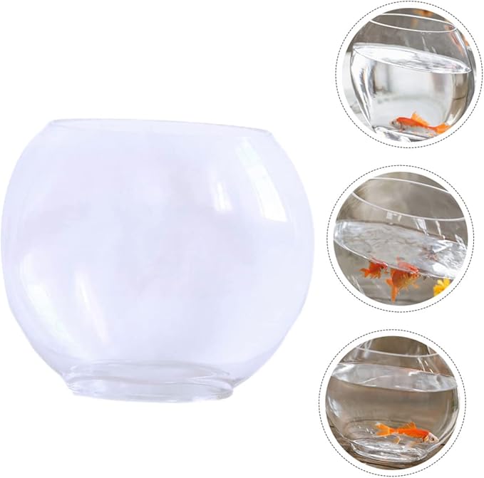 Transparent Fish Tank Desktop Aquarium Delicate Shape for Home Office Decor Space-Saving Design for Betta Fish