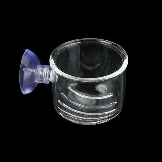 Glass Aquarium Red Worm Fish Feeder Cone Feeder Red Worm Fish Tank Plant Shrimp Feeder Cup Fish Feeding Cup with Suction for Aquarium Fish Tank