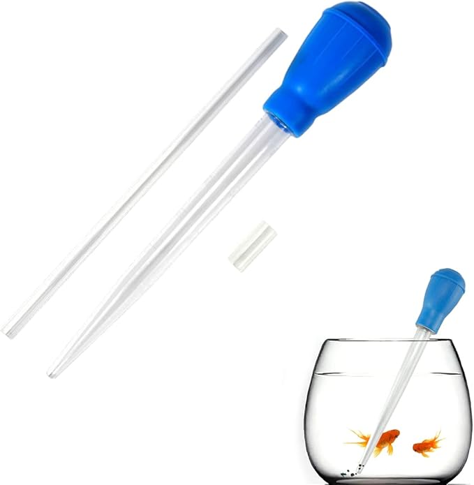 DFsucces Fish Tank Cleaning Tools, Mini Manual Fish Tank Water Changer Aquarium Dropper,Extendable Fish Tank Cleaning Waste Remover, for Fish Tank(45cm/1Pcs)